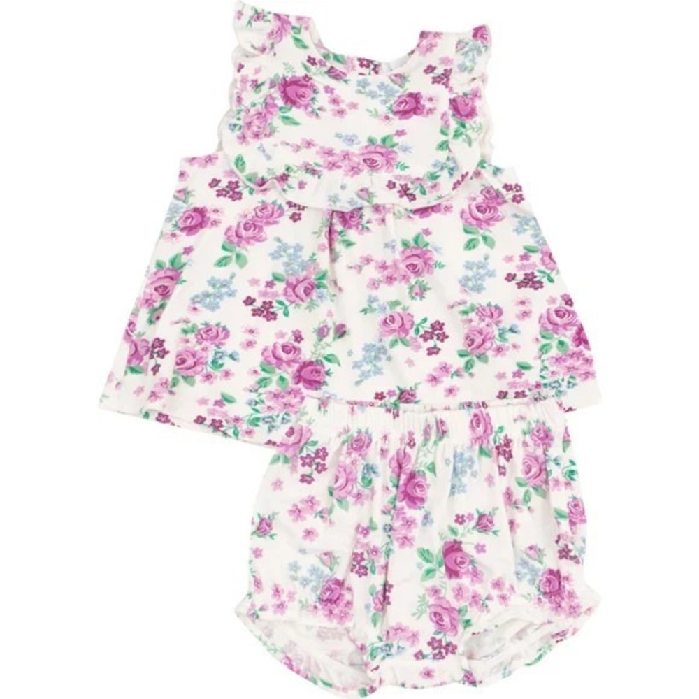 ANGEL DEAR NWT 3-6m Bamboo CUTE LITTLE ROSES 2pc Set Outfit